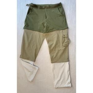 Outdoor Voices Womens Rectrek Zip Cargo Pants Green White L Convertible Shorts